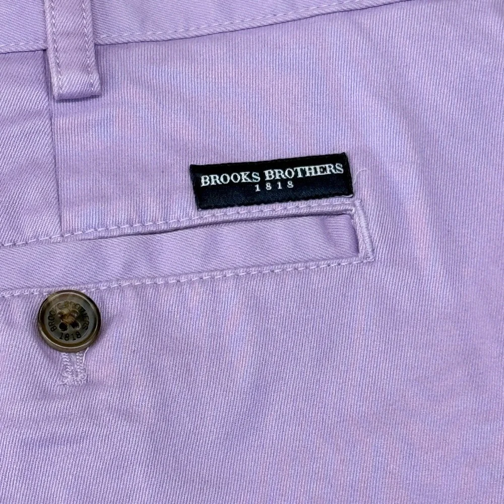 Brooks Brothers Chino Shorts Mens 40 Purple Lavender Cotton‎ Twill Flat Front